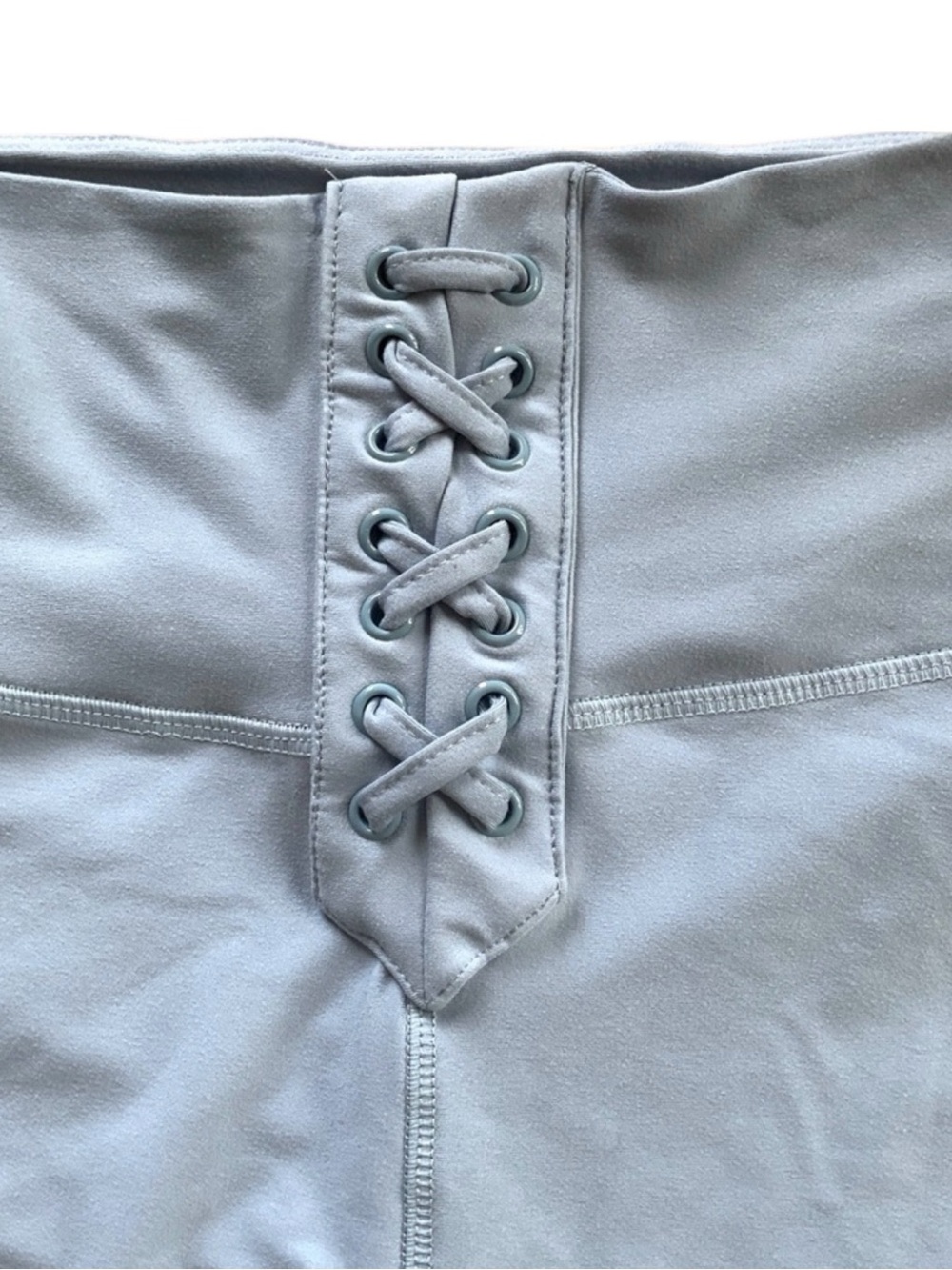 NEW WeWoreWhat High Ruse Lace-Up Biker Short Solid Dusty Baby Blue Small NWOT - Picture 5 of 11